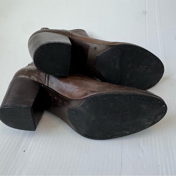 Frye Lucinda Scrunch stretch shin high boots size 7 brown heeled - Picture 8 of 11